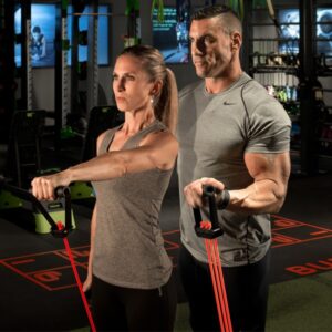 Fitness Cable Man and woman perform exercise