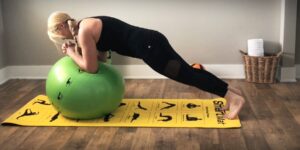 How To Do a Knee to Elbow Plank on the Stability Ball Step 1