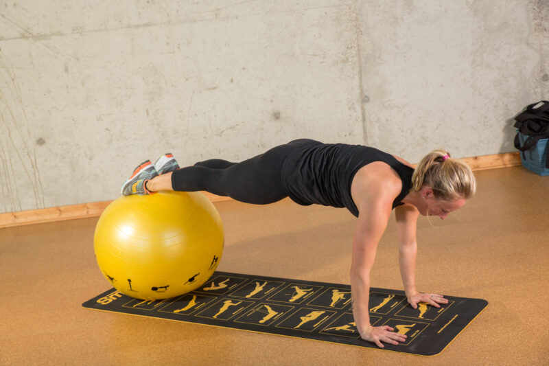 plank on a stability ball