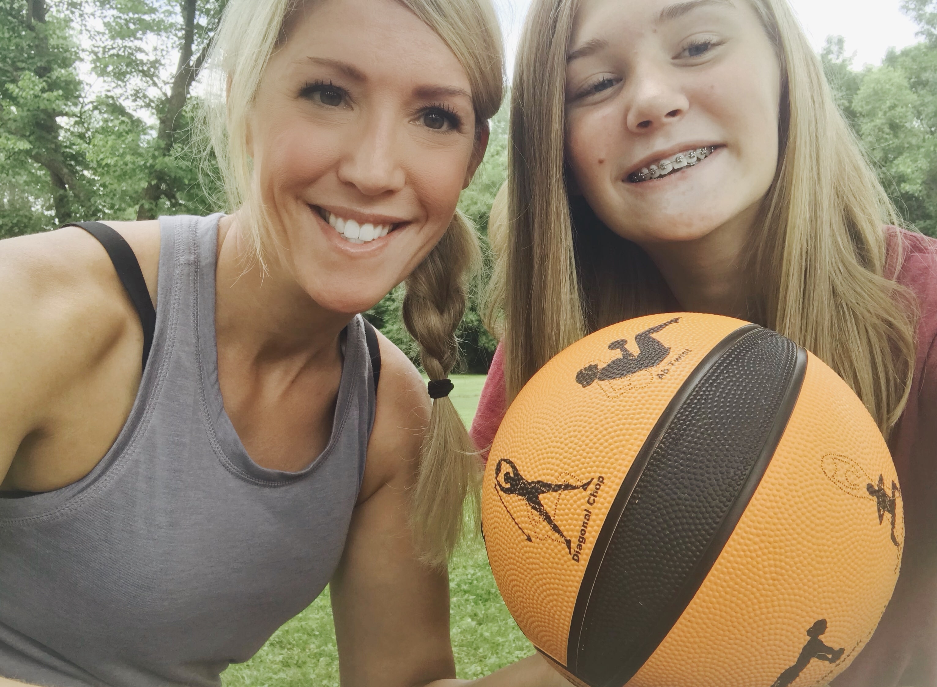Mom and Daughter pose for a selfie post workout with Smart Medicine Ball