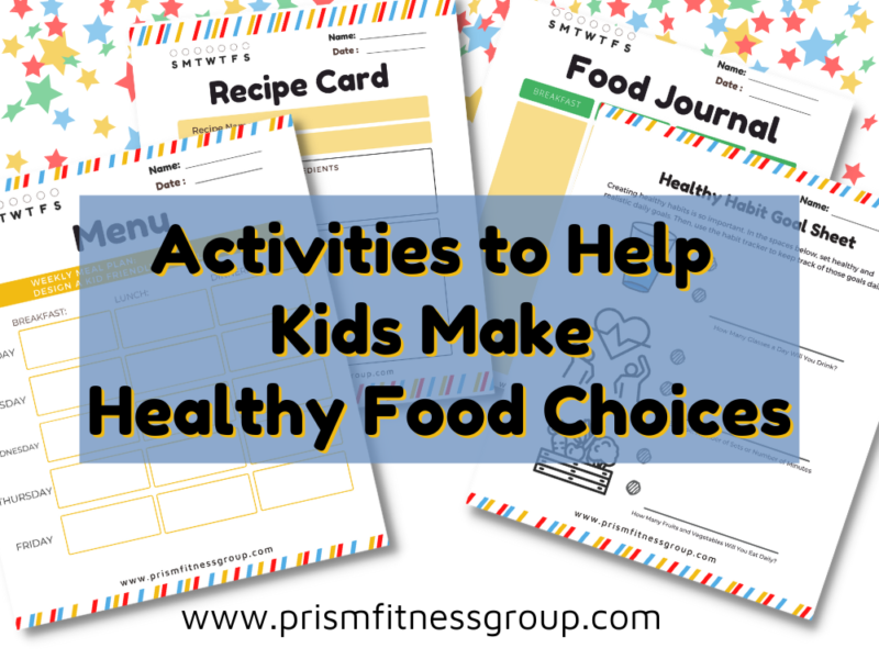 Activities to Help Kids Make Healthy Food Choices in the Start Healthy Stay Healthy Kids Challenge Binder. Free Download with Email Sign Up. Over 25 pages of Health and Fitness activities for kids.