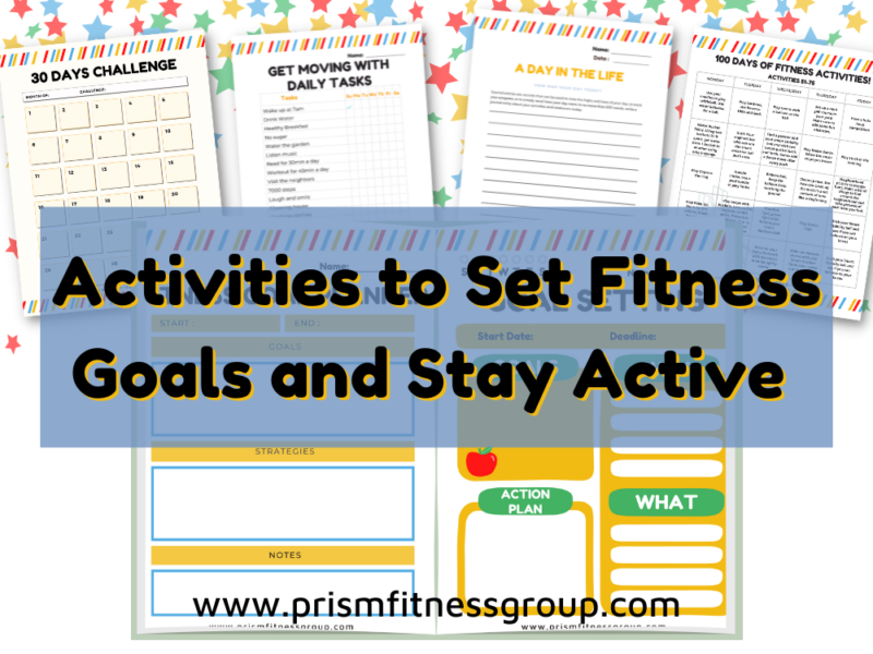 Activities to Set Fitness Goals and Stay Active in the Start Healthy Stay Healthy Kids Challenge Binder. Free Download with Email Sign Up. Over 25 pages of Health and Fitness activities for kids.