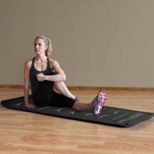 Studio Line Self-Guided Exercise Mat - Black- twist stretch